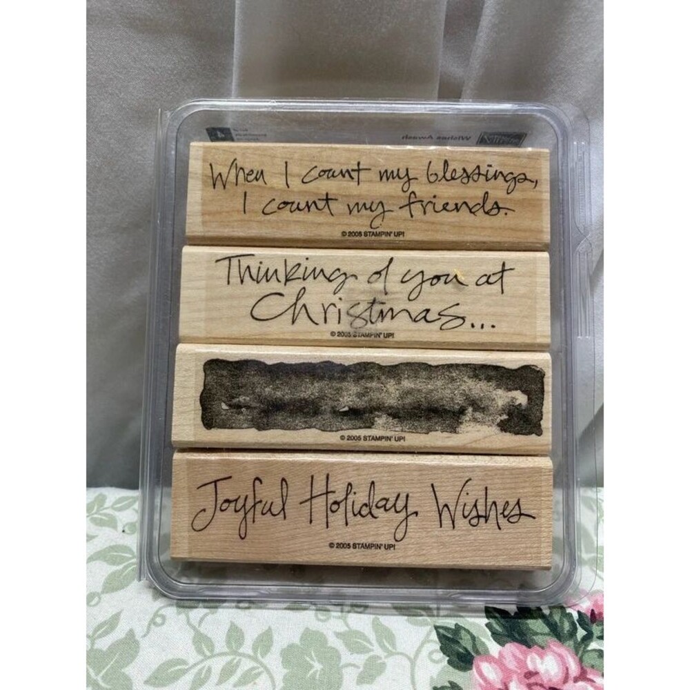 Stampin up wishes away rubber stamp set of 4